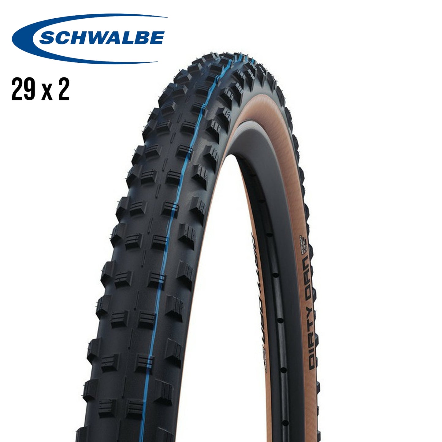 Schwalbe Dirty Dan 29er Mountain Bike Tires ADDIX Tubeless Evolution - Black (Bronze Wall)