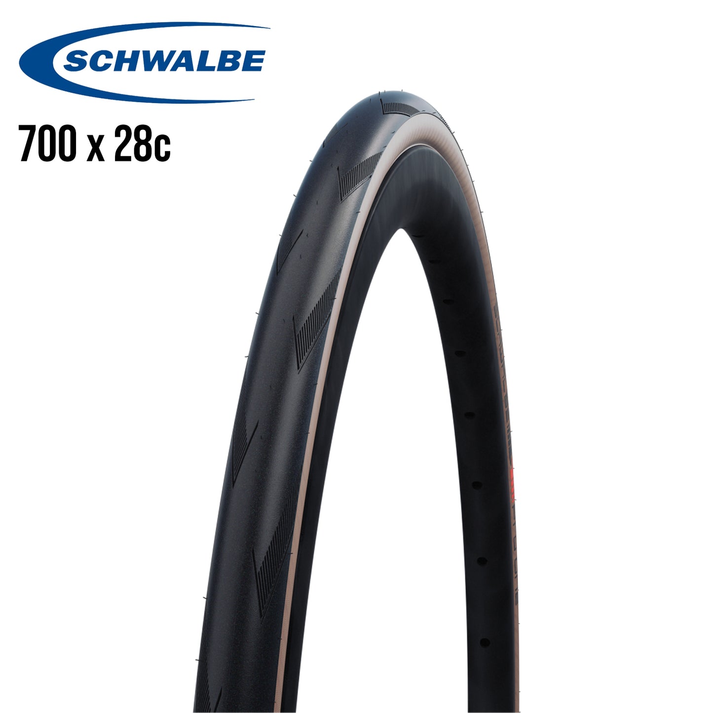Schwalbe PRO ONE Evolution TLE Tubeless Road Bike Tire - Black/Beige
