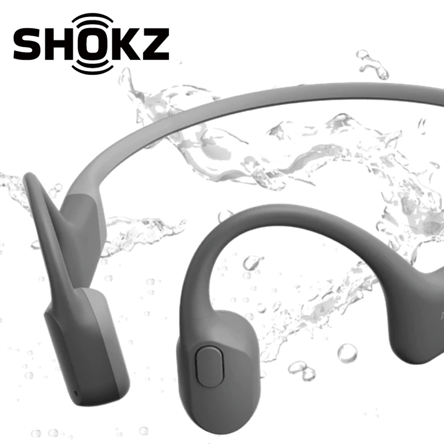 SHOKZ OpenRun Bone Conduction Open-Ear Endurance Headphones - Grey