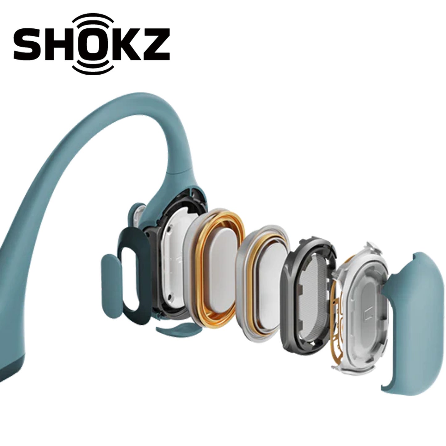 SHOKZ OpenRun Pro Premium Bone Conduction Open-Ear Sport Headphones - Blue