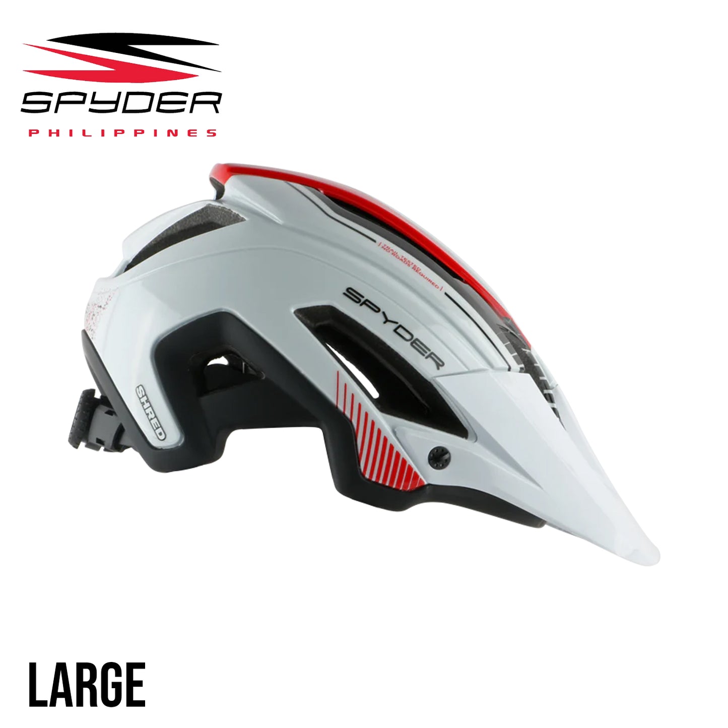 Spyder SHRED All-Mountain / Trail MTB Bike Helmet - White/Red