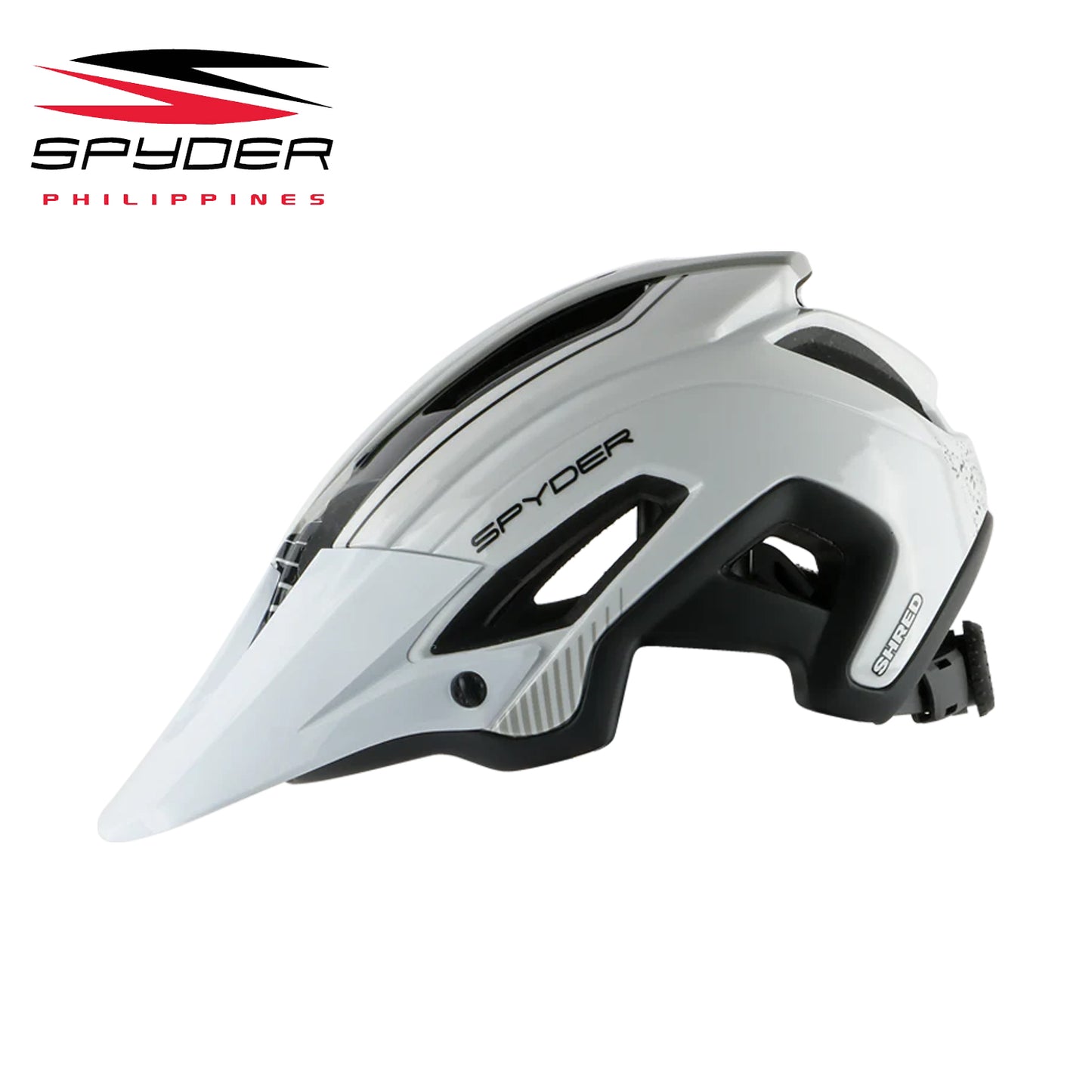 Spyder SHRED All-Mountain / Trail MTB Bike Helmet - Shiny White/Gray