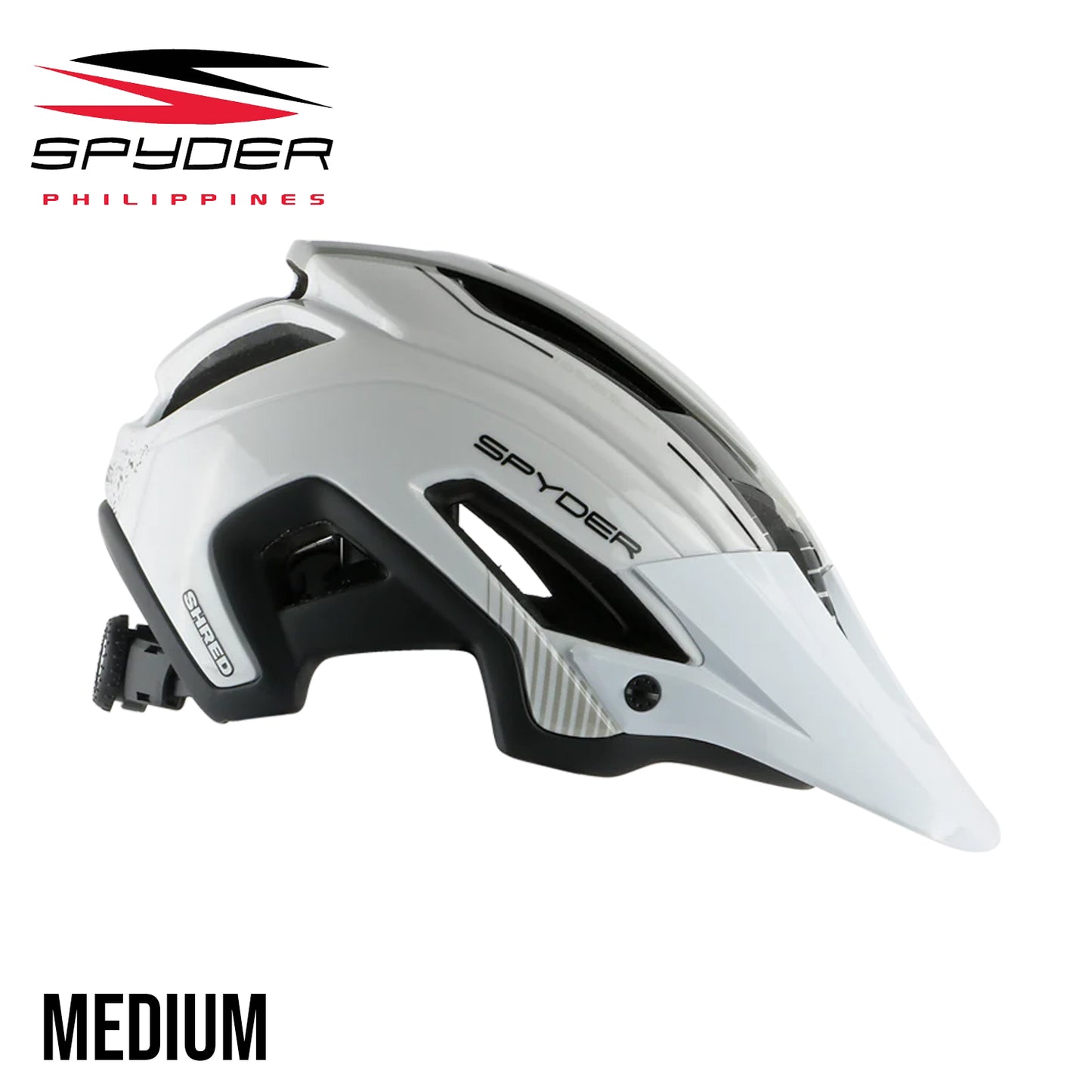 Spyder SHRED All-Mountain / Trail MTB Bike Helmet - Shiny White/Gray