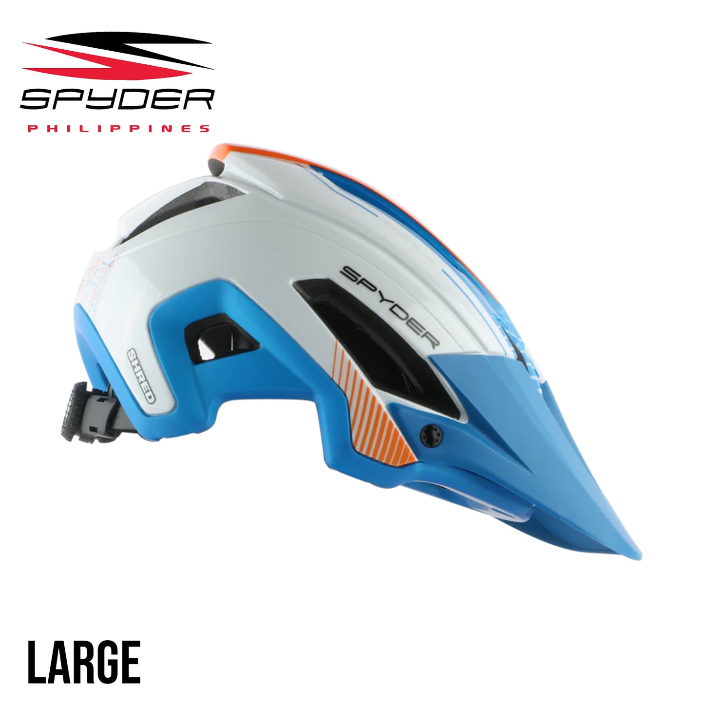 Spyder SHRED All-Mountain / Trail MTB Bike Helmet - Shiny White/Orange