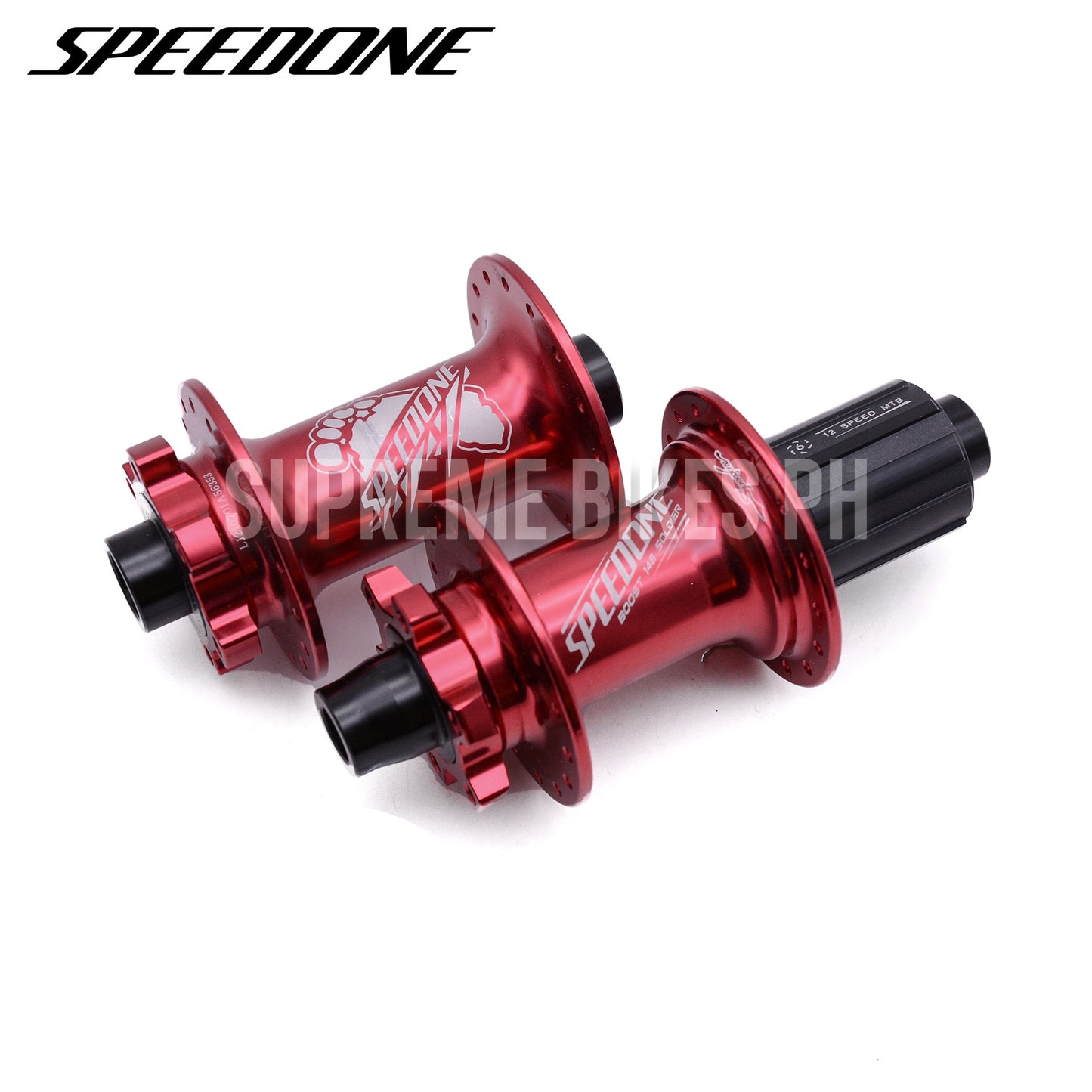 Speedone Soldier Hub Set Thru Axle BOOST 32H 6-Bolt - Red