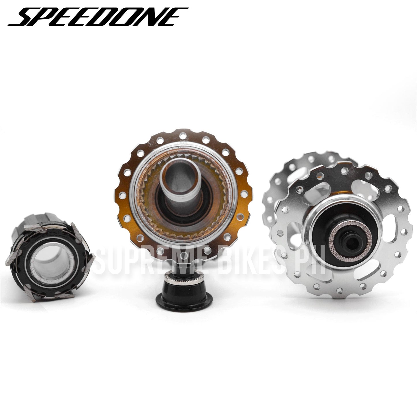 Speedone Soldier Hub Set QR / Thru Axle Non-Boost 32H 6-Bolt - Titanium