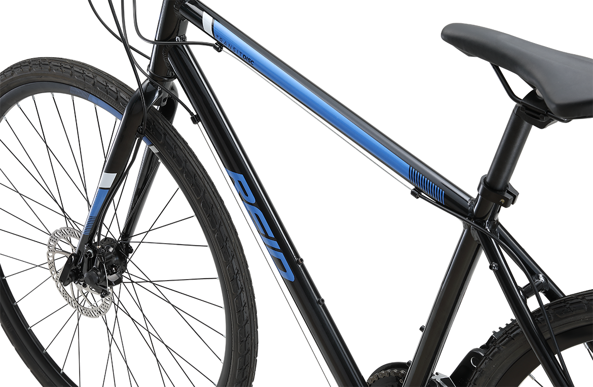 Reid Transit Disc Commuter Hybrid Bike - Black / Blue