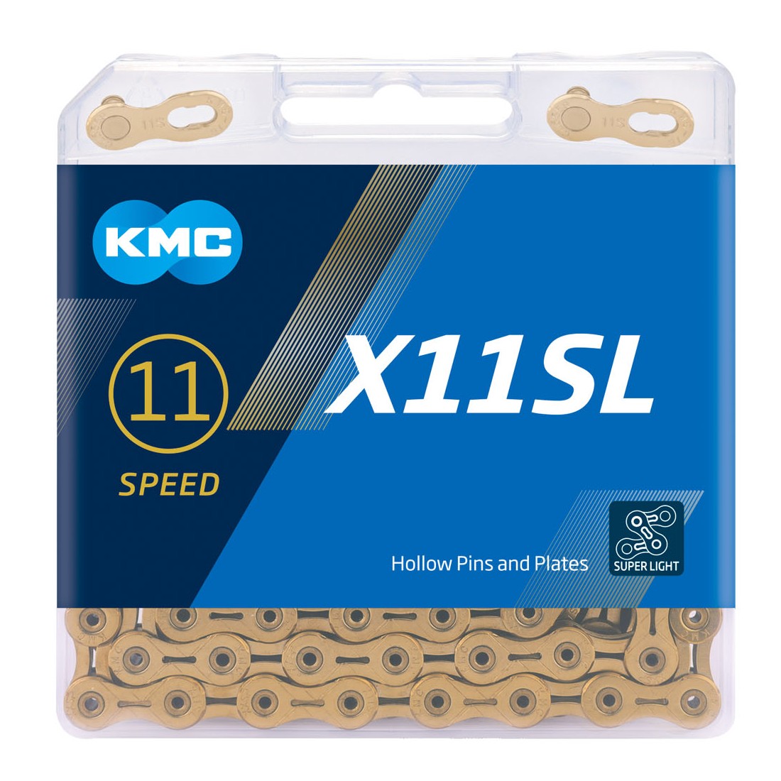 KMC X11SL Super Light 11-Speed Bike Chain 118 Links - Gold