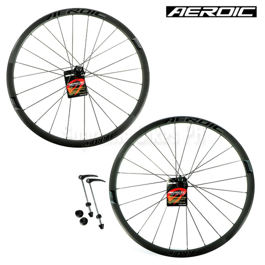 Aeroic Arrow 30 Disc 700c Road Bike Wheelset HG Hub Pillar Aero Spokes Straightpull QR/TA
