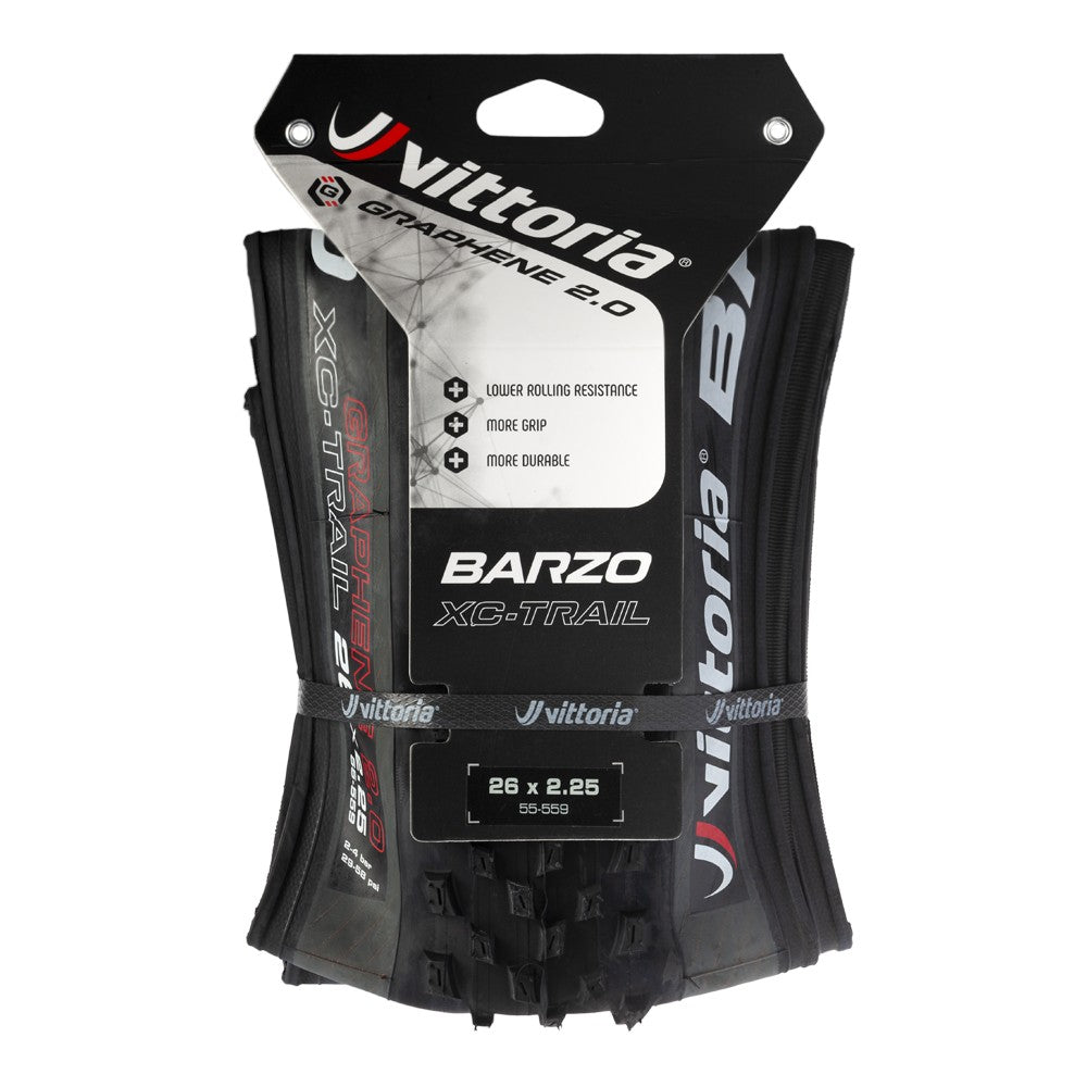 Vittoria Barzo MTB All-Rounder / XC Tire 26er Tubeless TNT - Anthricite Gray / Black