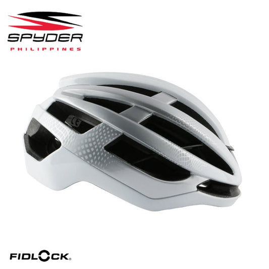Spyder CARVE Road Bike Helmet with FIDLOCK Aero and Lightweight - Gloss White / Silver