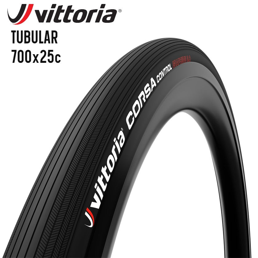 Vittoria Corsa Control Tubular Road Bike Tire Cotton & Graphene - Black
