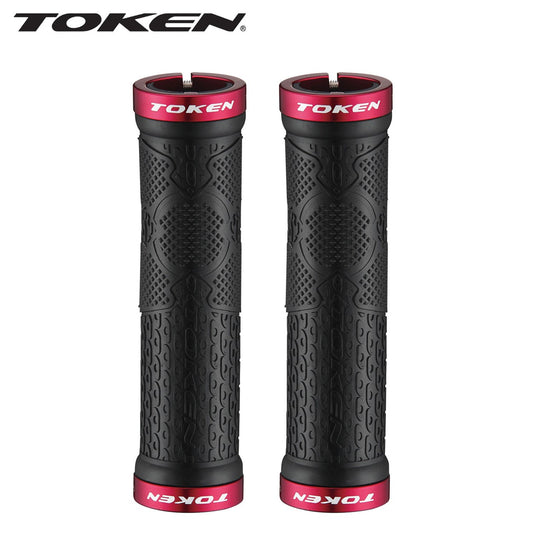 Token Double Lock Bike Grips TK9881 - Red