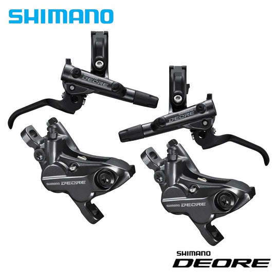 Shimano Deore BL-M6100 / BR-M6120 4-Piston Hydraulic Brake Set (Front and Rear with Hose)