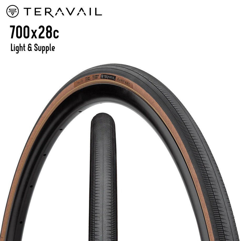 Teravail Rampart Gravel Bike Tire All Road Fast Rolling - Tan