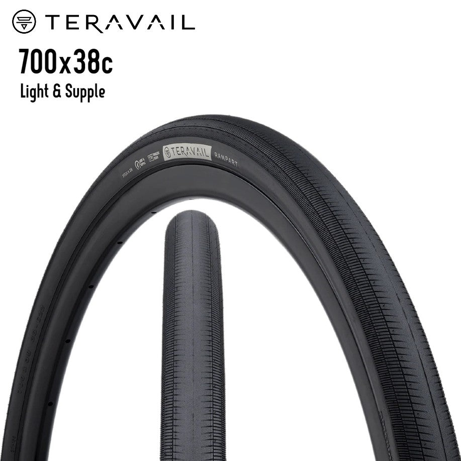 Teravail Rampart Gravel Bike Tire All Road Fast Rolling - Black
