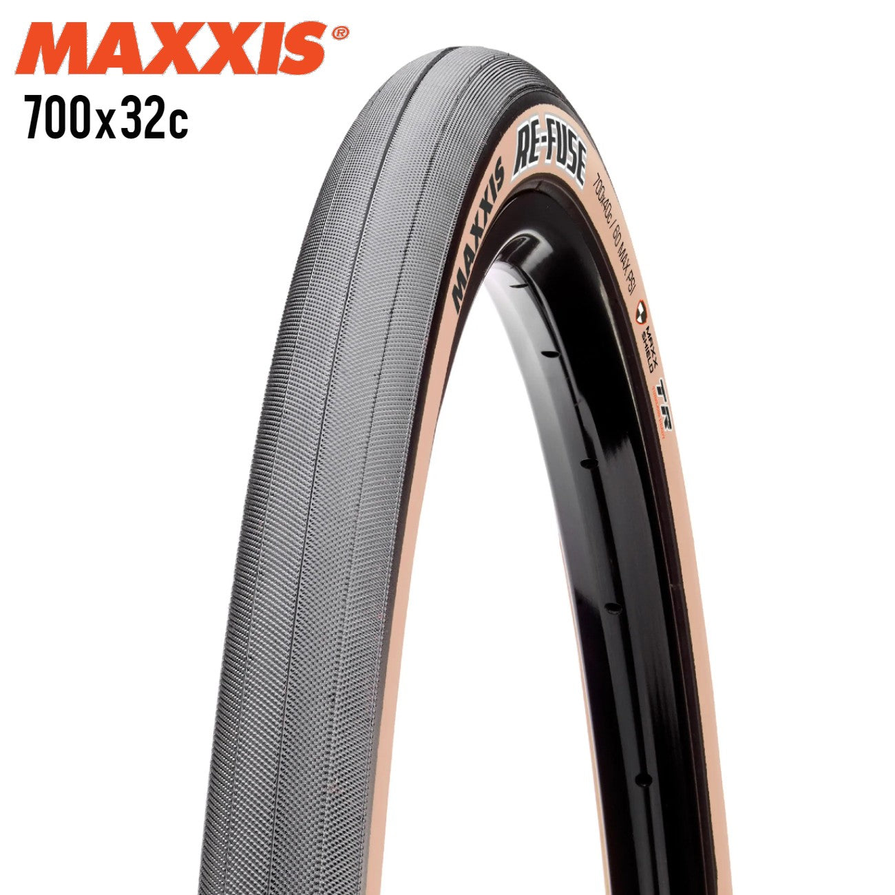 Maxxis Re-Fuse Semi-Slick Gravel Tire 700c EXO Tubeless Ready - Tan