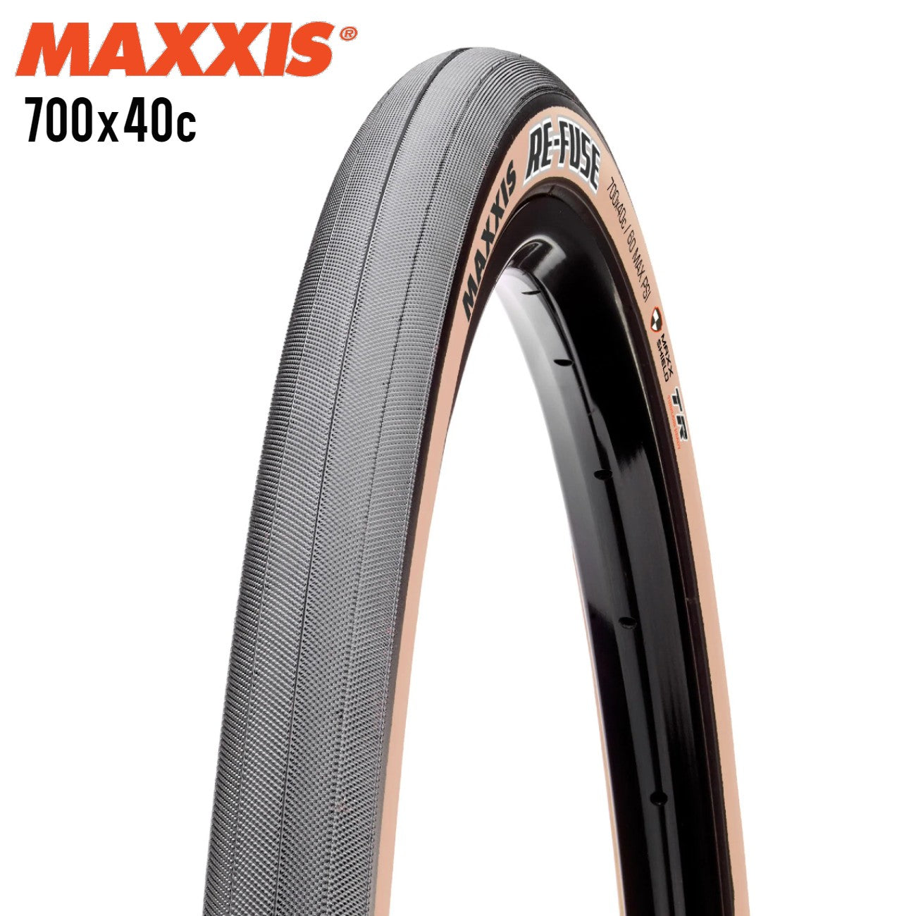 Maxxis Re-Fuse Semi-Slick Gravel Tire 700c EXO Tubeless Ready - Tan