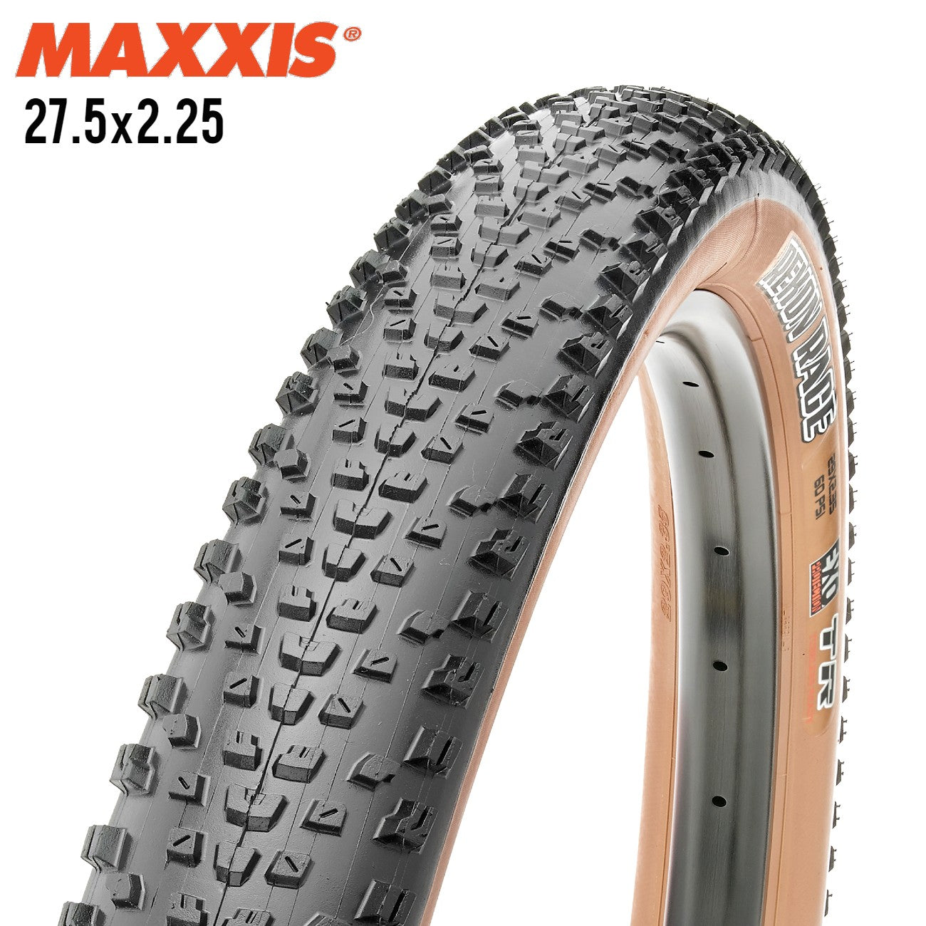 Maxxis Rekon Race XC MTB Tire 27.5 Wire - Tan Wall