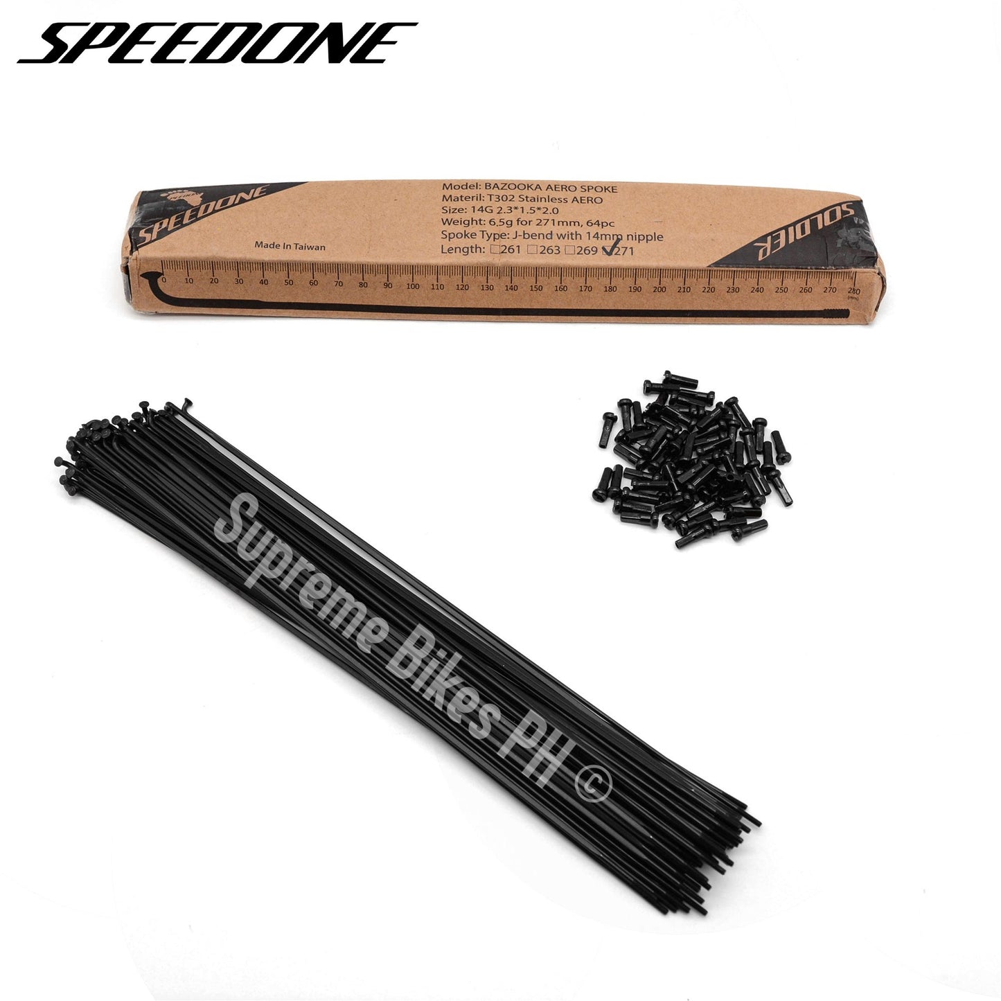 Speedone Bazooka Stainless Aero Spokes with Nipples for 27.5"