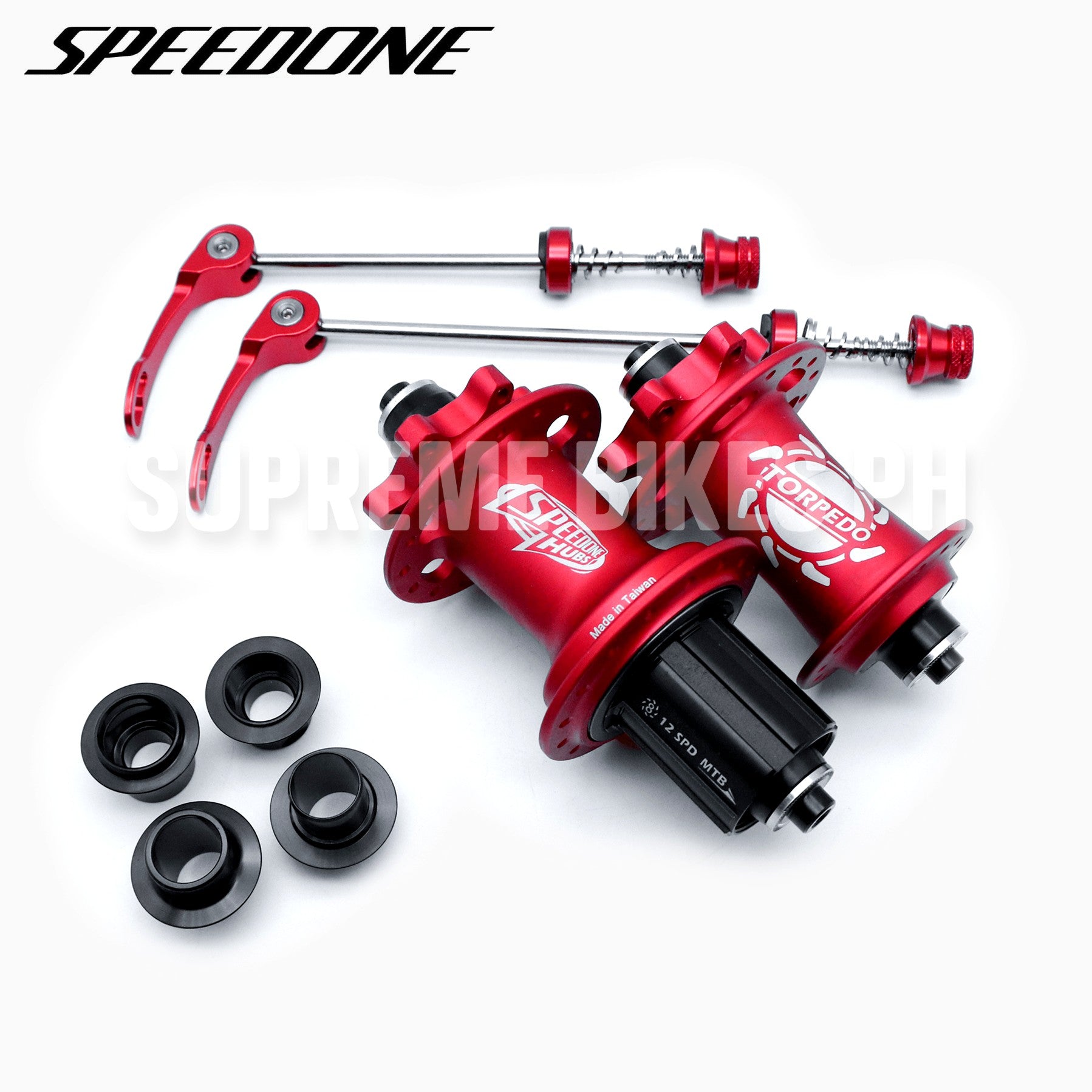 Speed One Hub Speedone Torpedo 8 Pawls Hub Set QR / Thru Axle Non-Boost 32H 6-Bolt ...