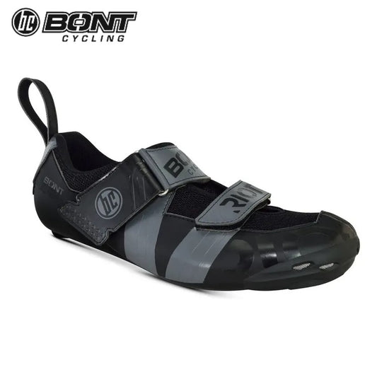 Bont Riot TR+ Carbon Composite Triathlon Road Cycling Shoes - Black/Charcoal