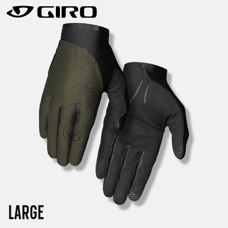 Giro Trixter Full Hand Bike Gloves Touchscreen Ready - Olive