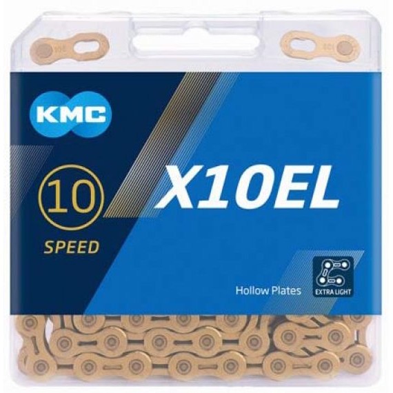 KMC X10EL Extra Light 10-Speed Bike Chain 116 Links - Gold